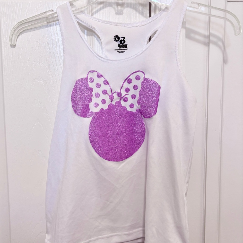 Girls pink glitter mini mouse Disney shirt (2 sizes available)